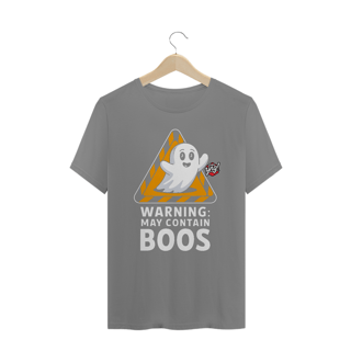 Nome do produto Aviso: Pode Conter Boos - Fantasma Brincalhão - Camiseta Plus Size