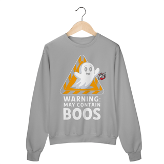 Nome do produto Aviso: Pode Conter Boos - Fantasma Brincalhão - Moletom Fechado