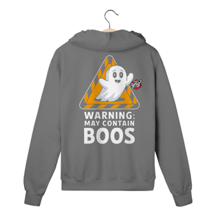 Nome do produto Aviso: Pode Conter Boos - Fantasma Brincalhão - Moletom com Zíper