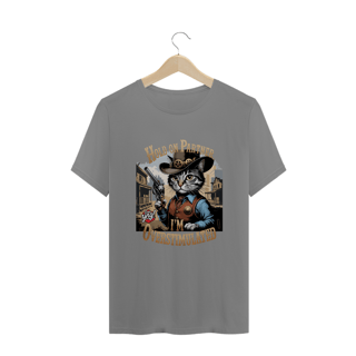 Nome do produto Gato Cowboy Superestimulado - Camiseta Plus Size