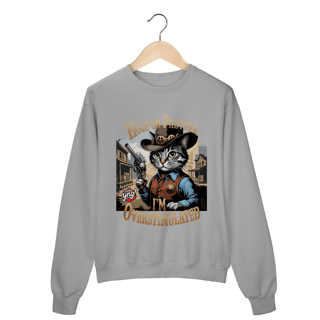 Nome do produto Gato Cowboy Superestimulado - Moletom Fechado