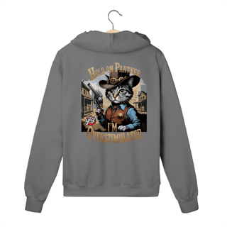 Nome do produto Gato Cowboy Superestimulado - Moletom com Zíper