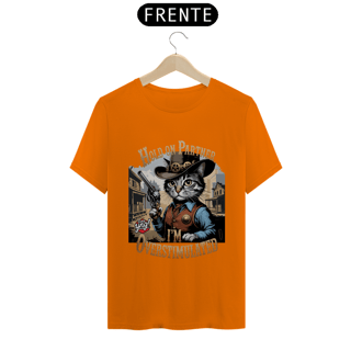 Nome do produto Gato Cowboy Superestimulado - Camiseta Unissex