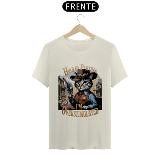 Nome do produto Gato Cowboy Superestimulado - Camiseta Unissex