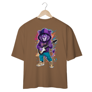 Nome do produto Leão Rock Star – Energia Selvagem em Alta Voltagem - Camiseta Plus Size
