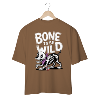 Nome do produto Bone To Be Wild – Cão Esqueleto Divertido - Camiseta Plus Size