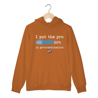 Nome do produto Profissional na Procrastinação - O Toque de Humor Certo - Moletom Canguru Frente
