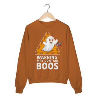 Nome do produto Aviso: Pode Conter Boos - Fantasma Brincalhão - Moletom Fechado