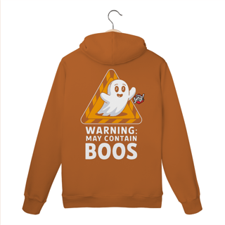Nome do produto Aviso: Pode Conter Boos - Fantasma Brincalhão - Moletom Canguru Costas