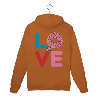 Nome do produto Amor e Donuts - Moletom Canguru Costas