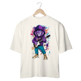 Nome do produto Leão Rock Star – Energia Selvagem em Alta Voltagem - Camiseta Plus Size