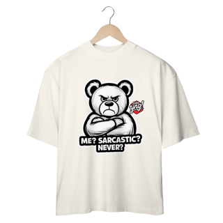 Nome do produto Sarcástico? Nunca! Camiseta Plus Size