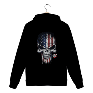 Nome do produto Caveira Americana! Moletom Canguru Costas