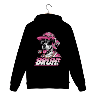 Nome do produto Bruh! Cachorro Estiloso - Moletom Canguru Costas