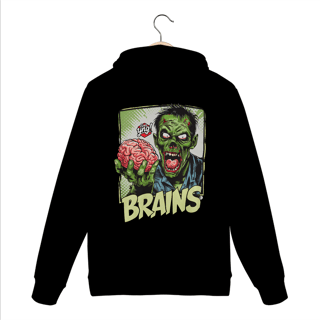 Nome do produto Zumbi Selvagem com Cérebro - Moletom Canguru Costas