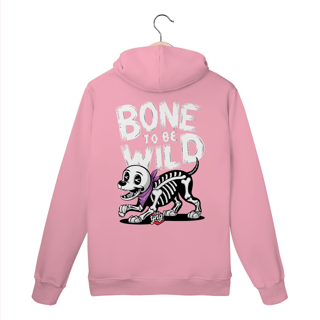 Nome do produto Bone To Be Wild – Cão Esqueleto Divertido - Moletom Canguru Costas