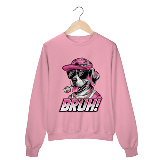 Nome do produto Bruh! Cachorro Estiloso - Moletom Fechado