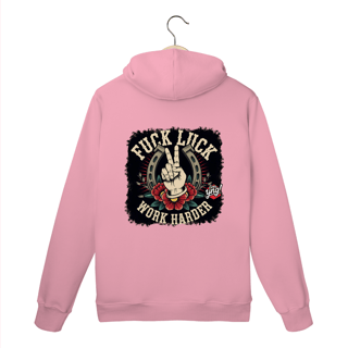 Nome do produto Fuck Luck, Work Harder - Moletom Canguru Costas