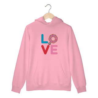 Nome do produto Amor e Donuts - Moletom Canguru Frente