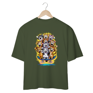 Nome do produto Gatos Skatistas – A Energia dos Felinos em Movimento! - Camiseta Plus Size