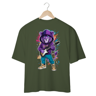 Nome do produto Leão Rock Star – Energia Selvagem em Alta Voltagem - Camiseta Plus Size