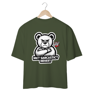 Nome do produto Sarcástico? Nunca! Camiseta Plus Size