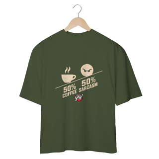 Nome do produto Metade Café, Metade Sarcasmo - Camiseta Plus Size