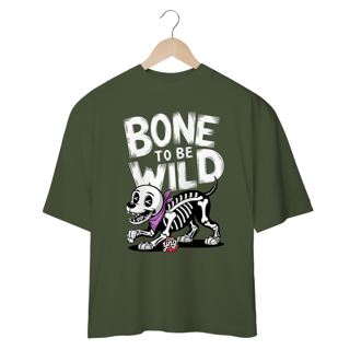 Nome do produto Bone To Be Wild – Cão Esqueleto Divertido - Camiseta Plus Size
