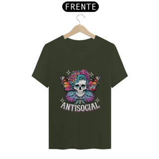 Nome do produto Antissocial floral - Camiseta Unissex