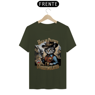 Nome do produto Gato Cowboy Superestimulado - Camiseta Unissex