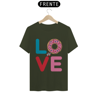Nome do produto Amor e Donuts - Camiseta Unissex