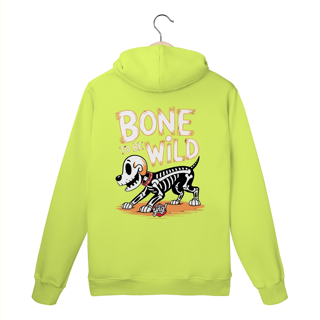 Nome do produto Bone to Be Wild 2 - Cão Esquelético Estilizado - Moletom Canguru Costas