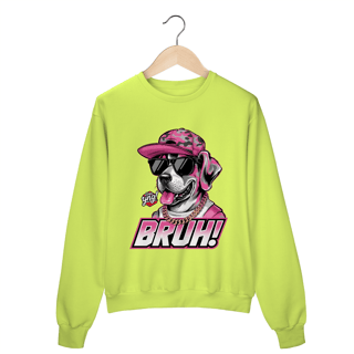 Nome do produto Bruh! Cachorro Estiloso - Moletom Fechado