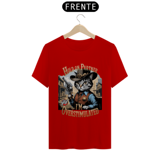 Nome do produto Gato Cowboy Superestimulado - Camiseta Unissex