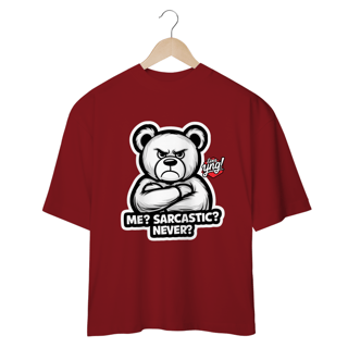 Nome do produto Sarcástico? Nunca! Camiseta Plus Size