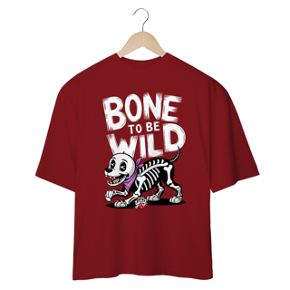 Nome do produto Bone To Be Wild – Cão Esqueleto Divertido - Camiseta Plus Size