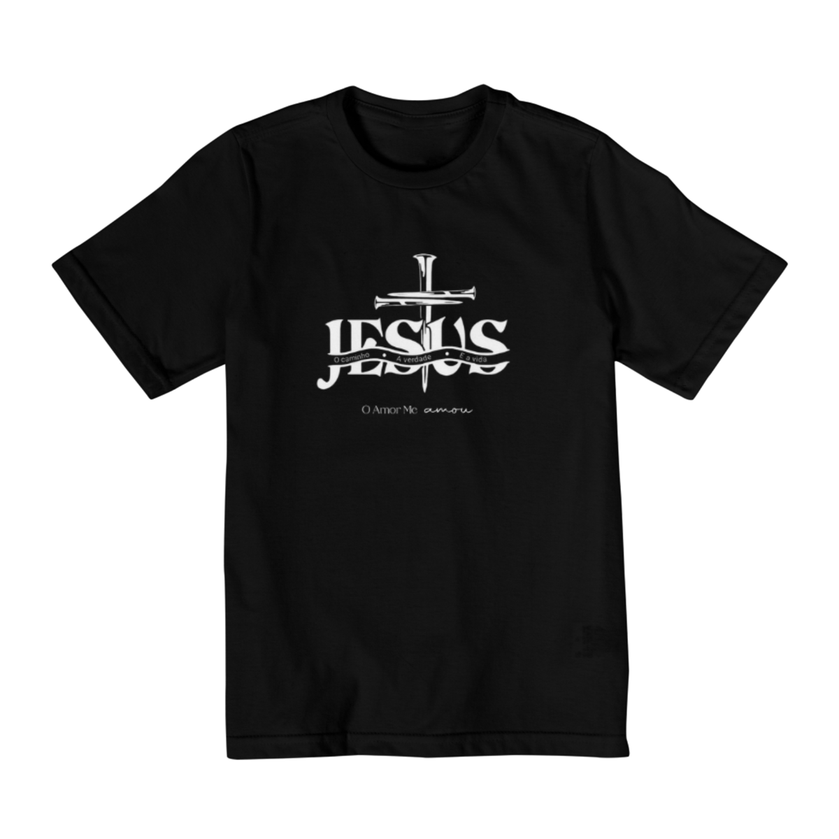 Nome do produto: Camiseta Quality Infantil (10 a 14) Jesus & Cruz