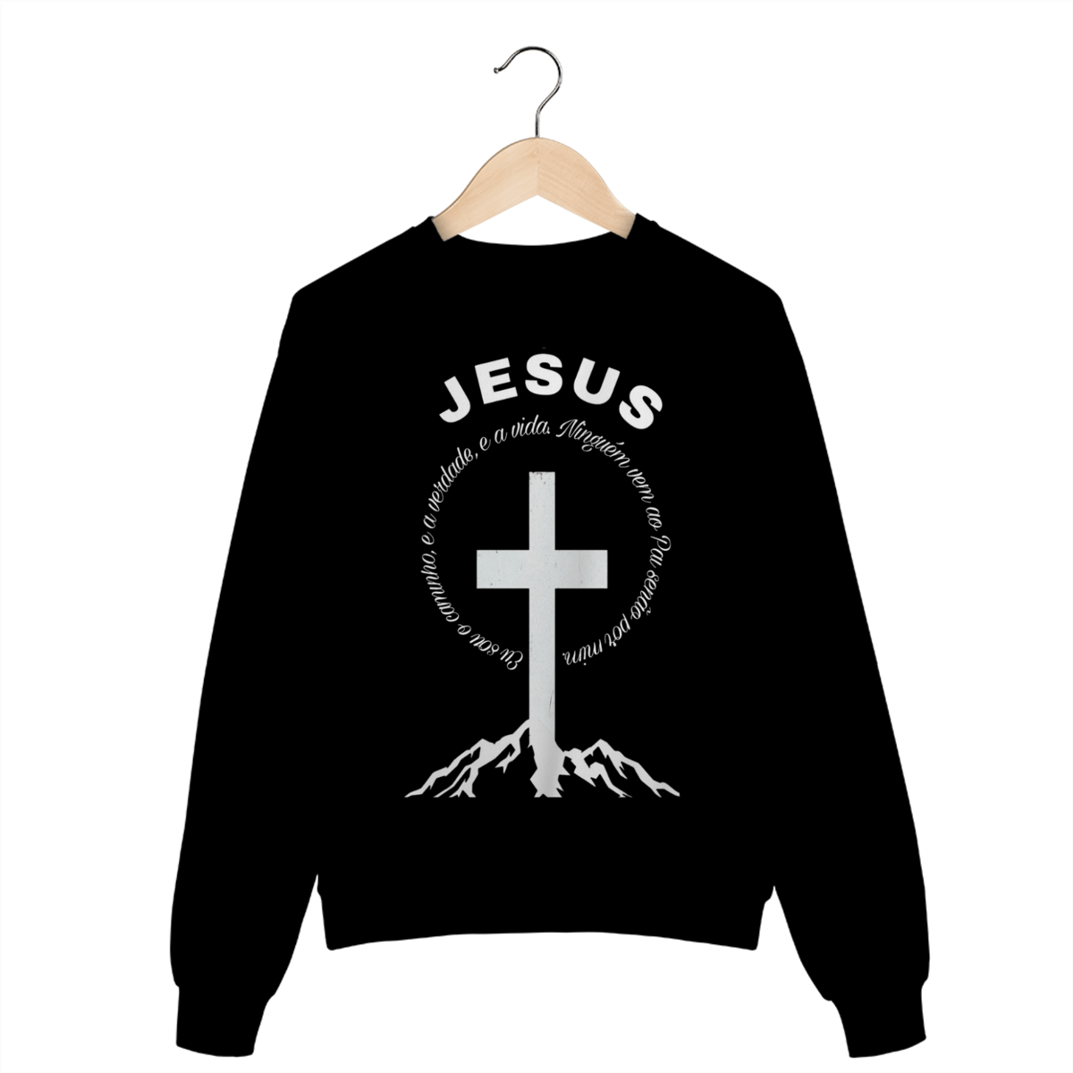 Nome do produto: Moletom Blusão Jesus Caminho, Verdade e Vida