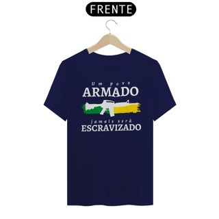 Nome do produto Camiseta Um Povo Armado Jamais Será 2 - Conservador Direita Unisex