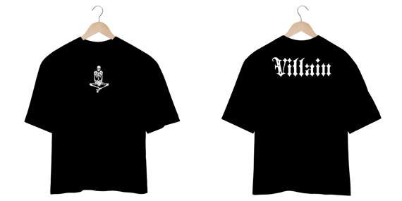 Camiseta Oversized Villain Sad skull