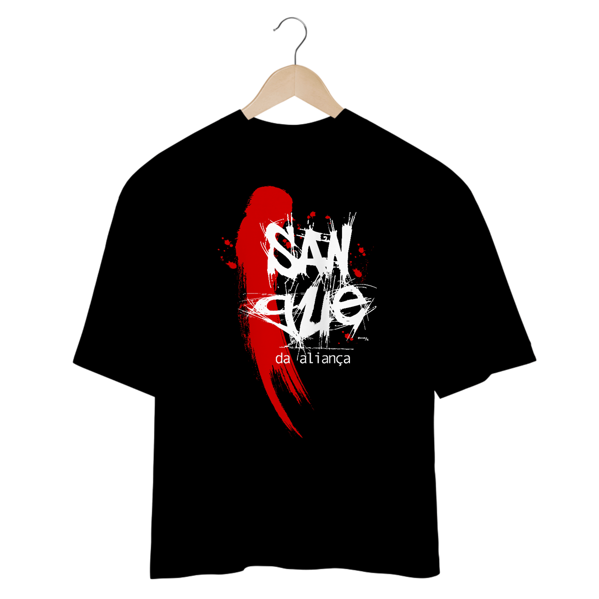 Nome do produto: Camiseta Oversized Sangue da Aliança - Preta