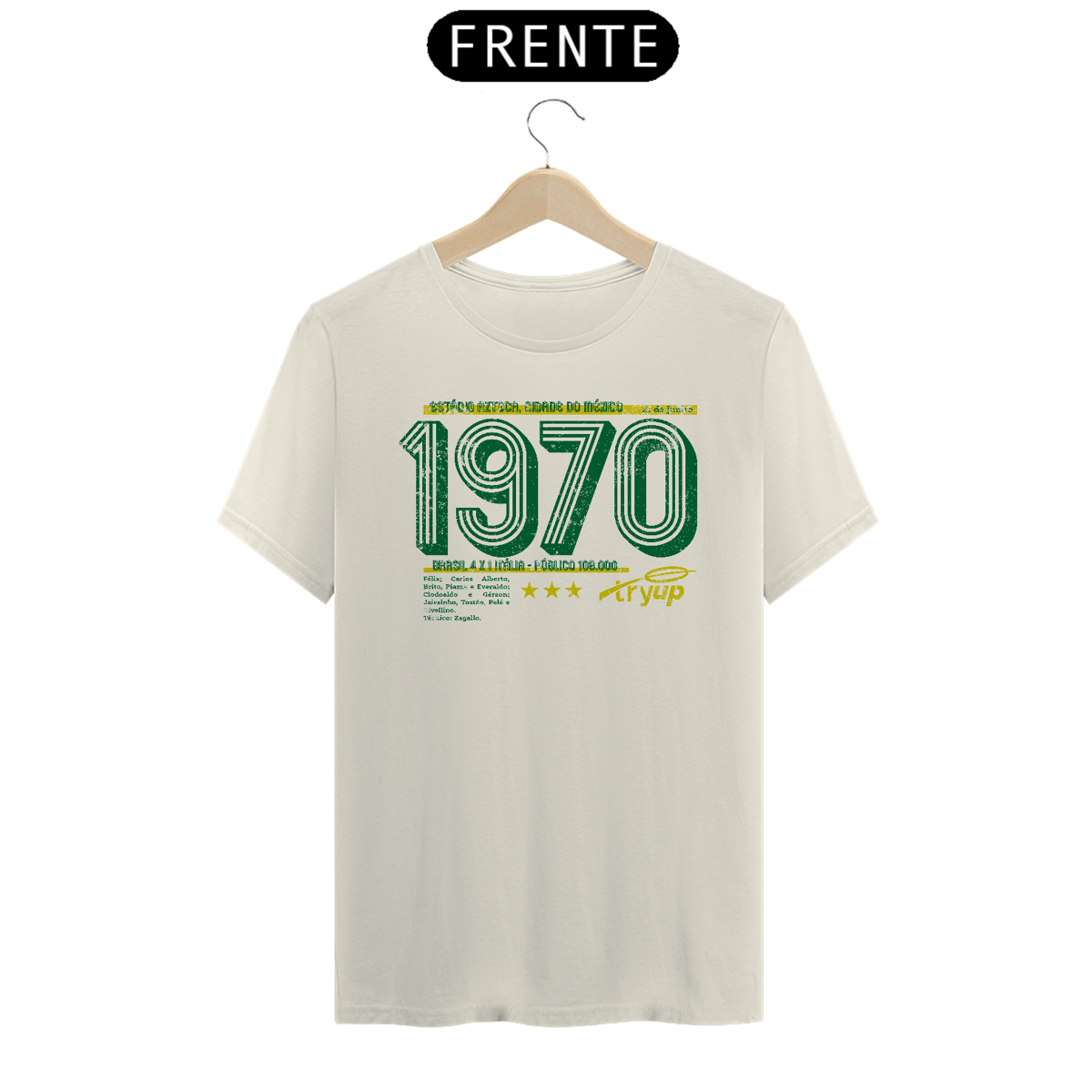 Nome do produto: camiseta tryUP copa70 off white // algodão Prime