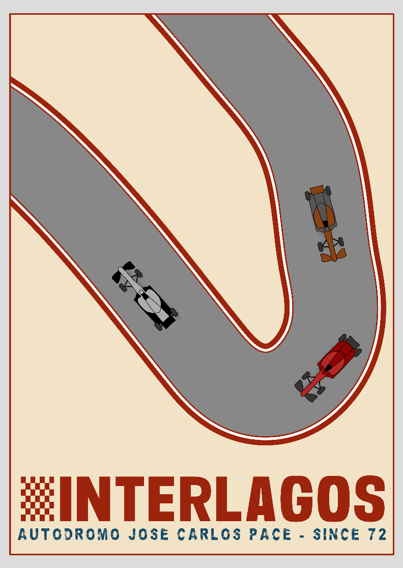 Nome do produto: Poster Interlagos - Coleção Corridas