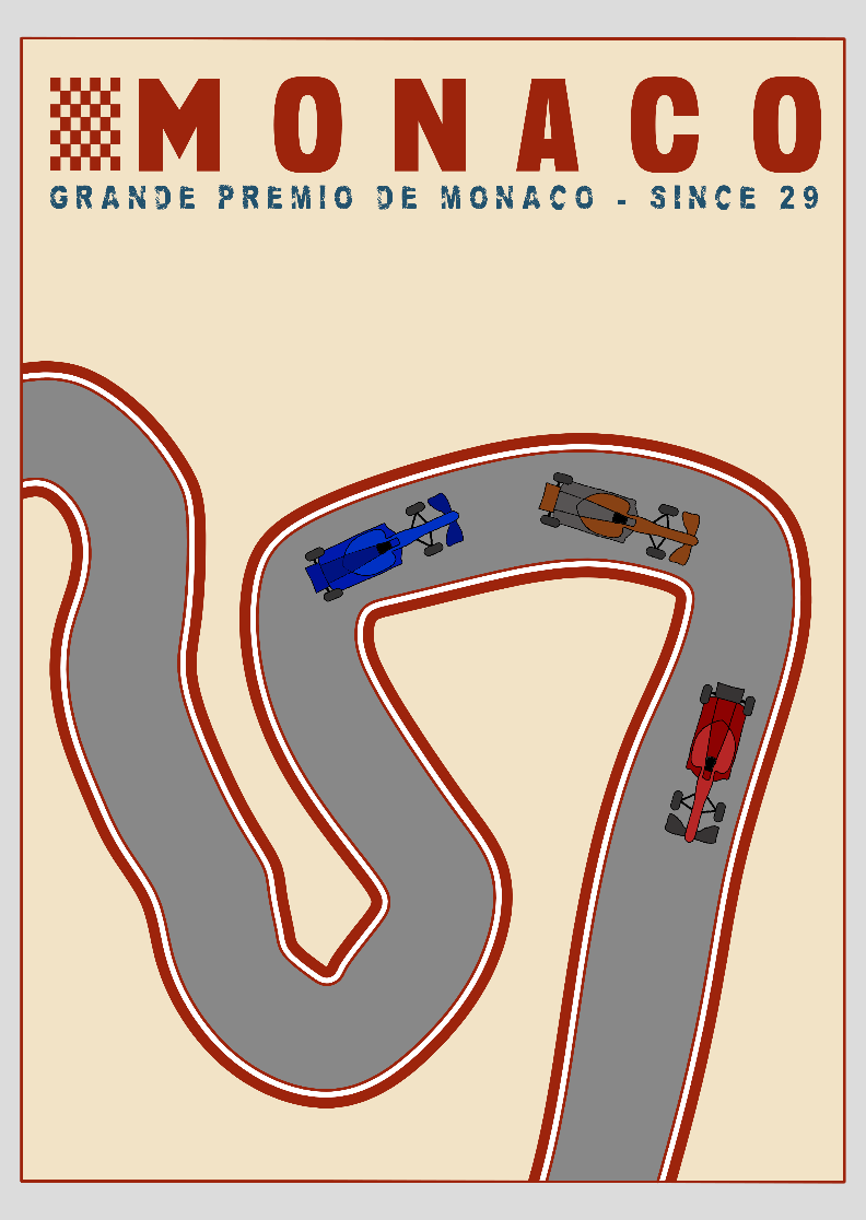 Nome do produto: Poster Mônaco - Coleção Corridas