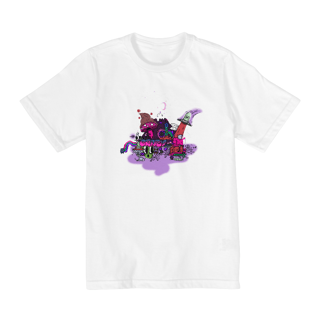 Nome do produto Camiseta Infantil Skate Doodle Cogumelo OVNI Elfos Gnomos - Crazy Donut