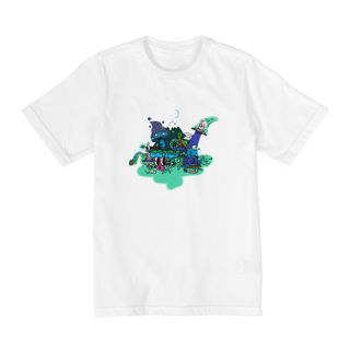 Nome do produto Camiseta Infantil Skate Doodle Cogumelo Fantasia Gnomos Elfos - Crazy Donut