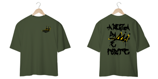 Nome do produto Camiseta Oversized Streetwear Estilo Grafite, Skate, Hip-Hop, Grau, Pixação - A Reza da Coroa é Forte 2.0