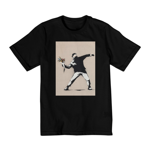 Soldier throwing flowers