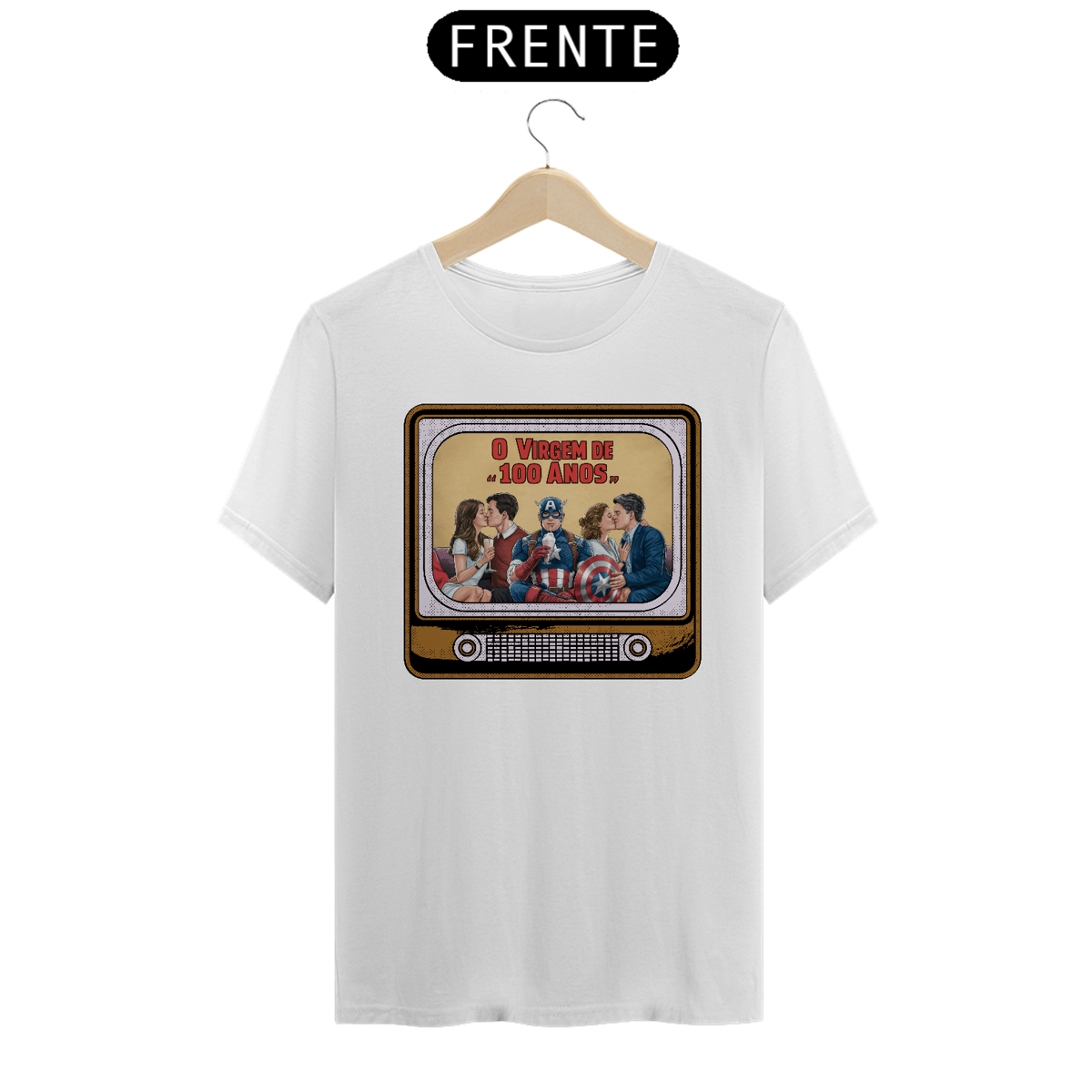 Nome do produto: Camiseta Capitão América (O Virgem de 100 anos)