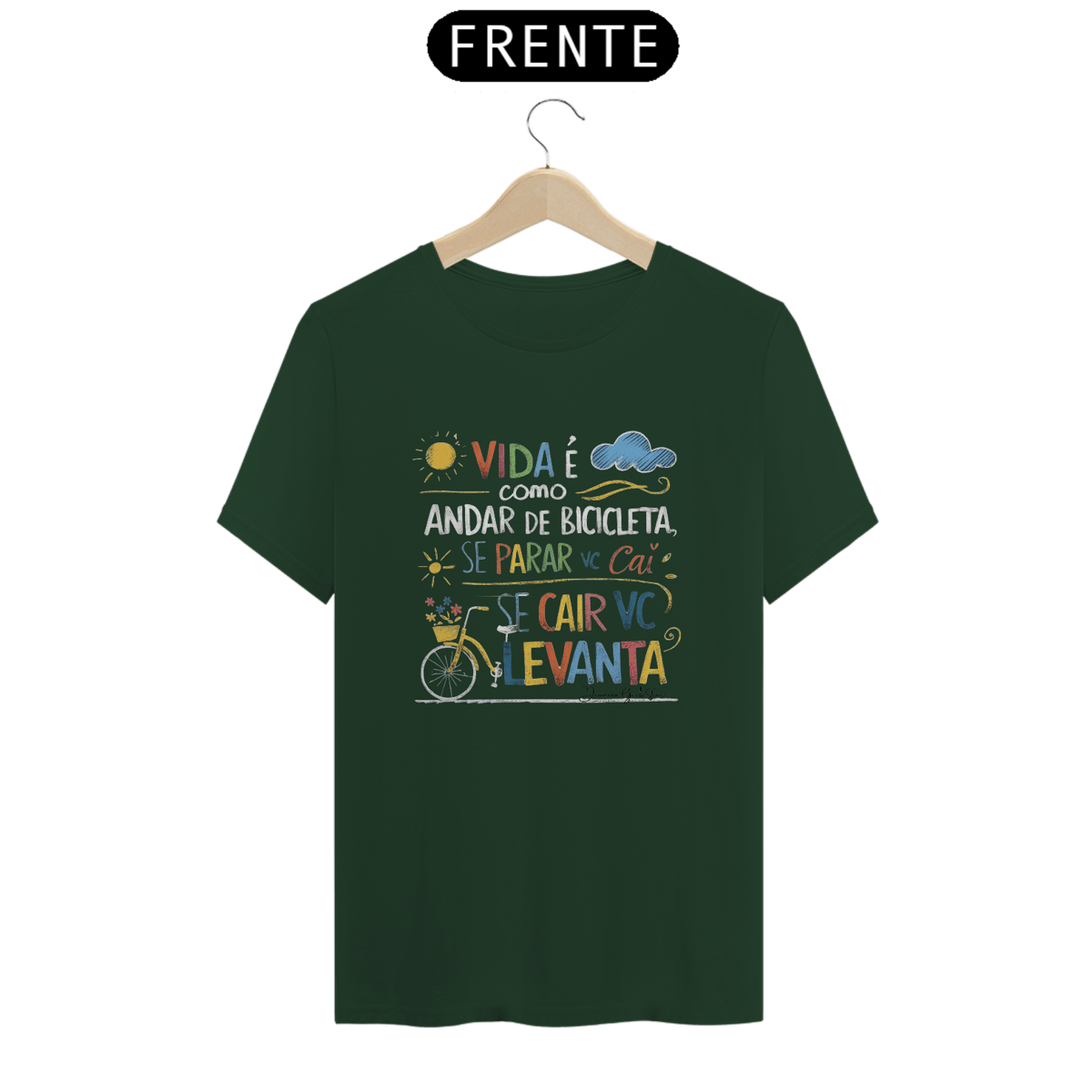 Nome do produto: Camiseta A vida é como andar de bicicleta